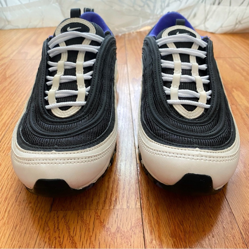 NIKE PERSIAN VIOLET BLUE WHITE BLACK AIR MAX 97 LACE UP CLEAR TUBE SNEAKERS - Picture 2 of 11